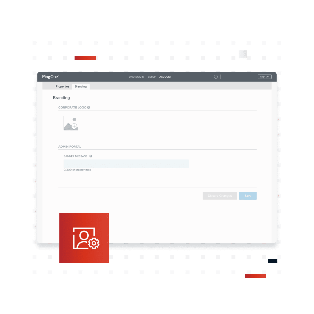 Image showing PingOne dashboard on the Branding tab